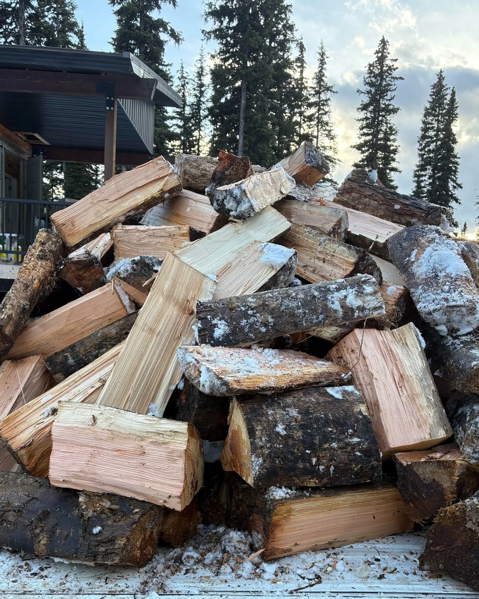 Ever wonder what it takes to keep our backcountry cabins ready for winter?
Earlier this fall, volunteers tackled the bulk of the firewood, but this week Steve, Dave, and Eric spent an evening finishing the last of the splitting and stacking at Wrang