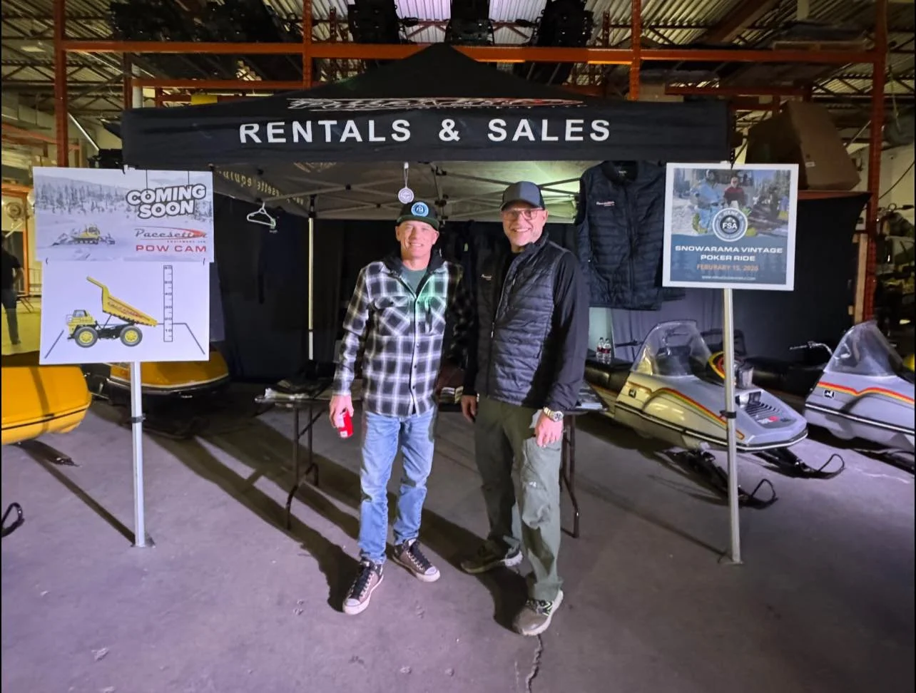 FSA volunteers Don and Ted hit the road to Calgary last weekend for the @basecampmotorsport open House, helping kick off an exciting new partnership for our annual Snowarama Vintage Snowmobile Poker Ride!
They were also showcasing our new @pacesette