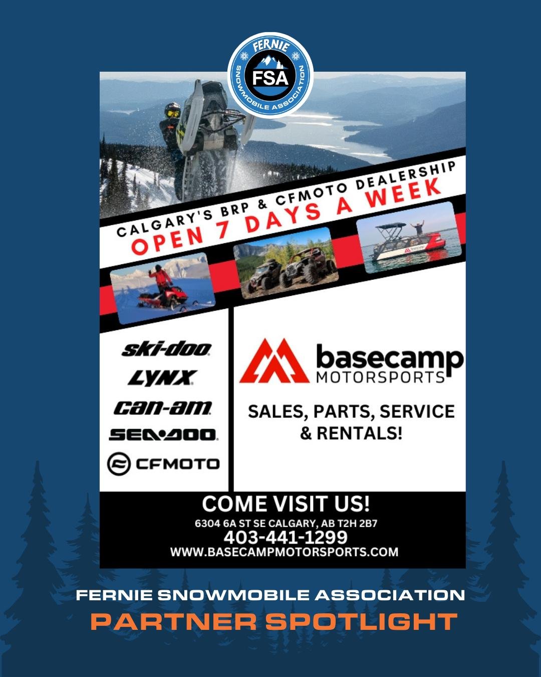 We&rsquo;re excited to welcome @basecampmotorsport  as a new corporate partner of the Fernie Snowmobile Association this season.

Basecamp is jumping in in a big way and will be playing a key role in helping make our February 15th, 2026 Vintage Poker
