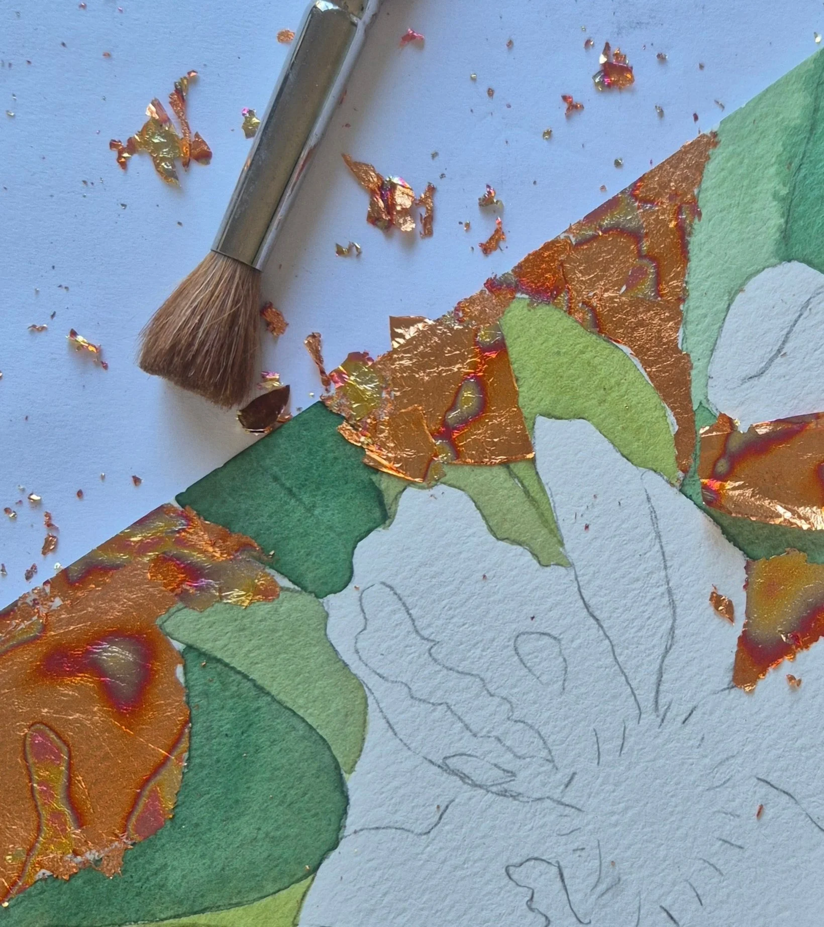 Playing with Gold Leaf #nature #AustralianArtist #designs #australiandesignedandowned #australiandesignedandmade #surfacepatterndesigner