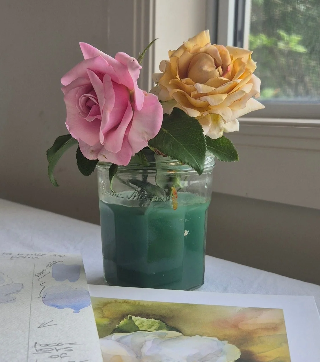 Nothing more relaxing than painting roses! Of all the books l have my favourite is @nancytichbornes watercolour world
 #colour #nature #studio #art #AustralianArtist #artist #Australiandesigner #inspiredbynature