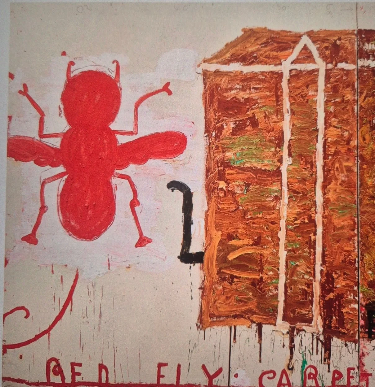 Just Amazing!
The Royal Academy of Art in London with Rose Wylie aged 91  Part 1 of copyright pic  Black Strap (Red Fly) 2012  #GermaineGreer #TamlynG #womenartist #britishwomenartist