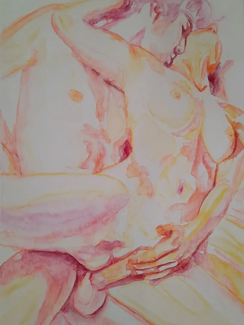 🔥 𝗔𝗱𝘂𝗹𝘁 𝗰𝗼𝗻𝘁𝗲𝗻𝘁 🔥
I've had a lot of requests to purchase my painting &quot;Blossoming&quot; which currently resides in my bedroom (and will be staying there forever 😉). 
Good news: I am finally extending upon this theme and will be cre