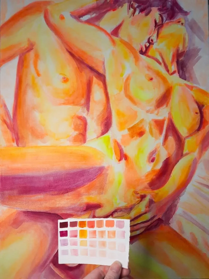 I love a good colour swatch 😍

#workinprogress #painting #colourswatch #mixedmedia #oilpainting #eroticart #sexpositive #nudeart #nudepainting