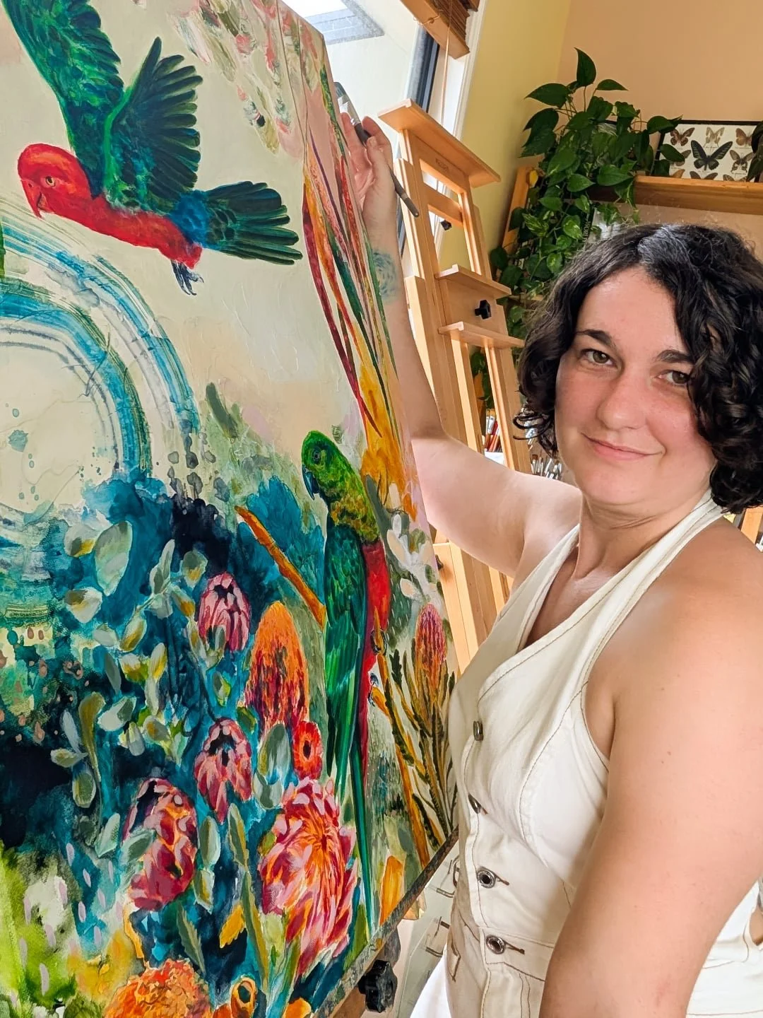 I aspire to have a different pair of overalls for every day of the week. . .

#workinprogress #wildaustralia #nativeart #nativebirds #wildlife #painting #mixedmedia #overalls #australianbirds #australianart #kingparrots