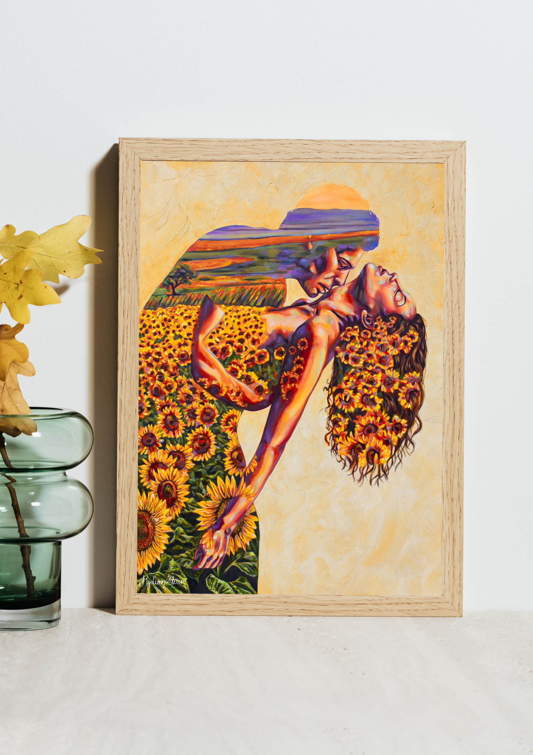 Yellow Abstract Brushstroke Mockup Framed Art.png