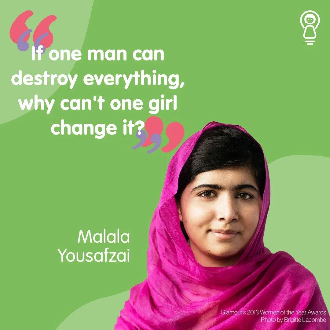 In October 2012, Malala Yousafzai was attacked by Taliban gunmen and was in critical condition because she advocated for women&rsquo;s rights to education. She was 15 years old.
On July 12, 2013 she delivered a impressive speech at the United Nations