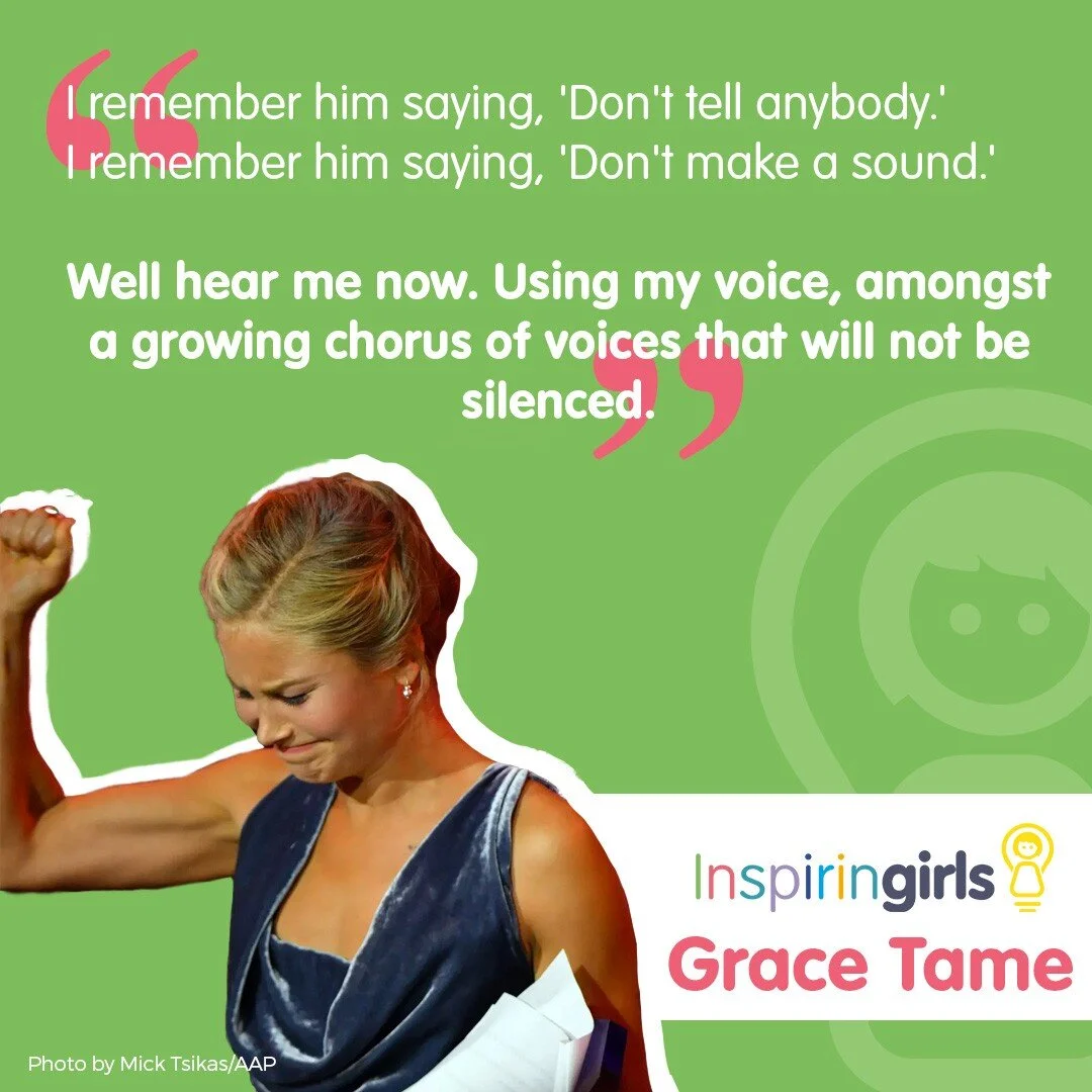 🌜Grace Tame inspires us to grow louder every time they want to keep you quiet. 
Let&rsquo;s use our voice to shut those who want us silenced.🌛

If you or someone you know is a victim of sexual assault then please call this number:
1800RESPECT (Phon