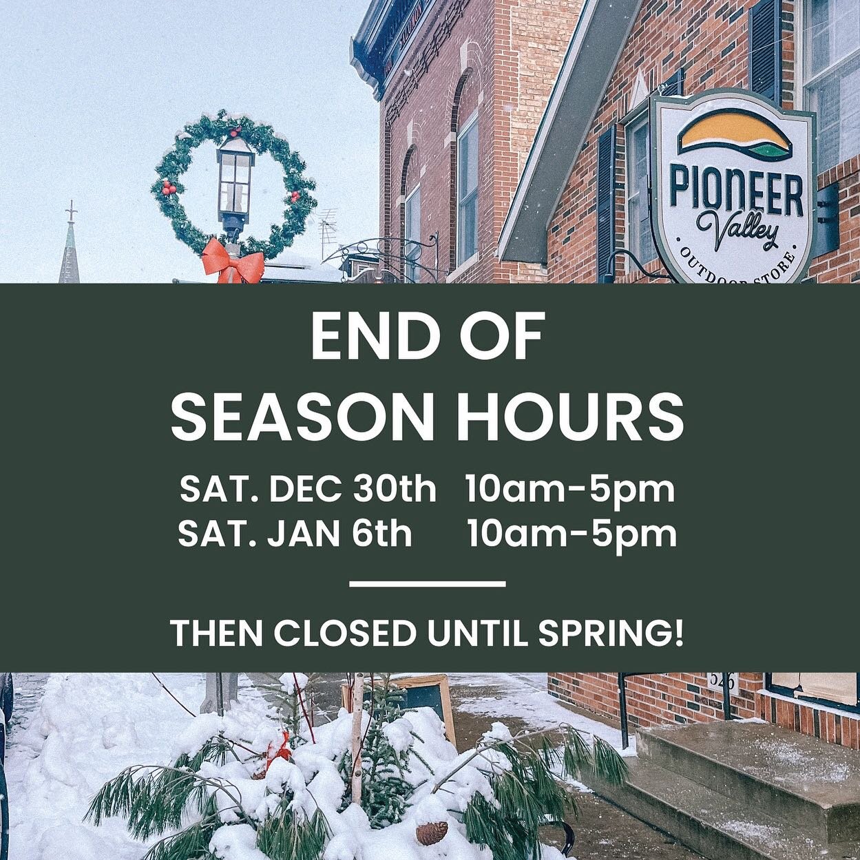 We have a couple more Saturdays before we close up until spring 2024. You can always call or email if you need something by appointment. We have some exciting new products planned for for the spring so stay tuned!