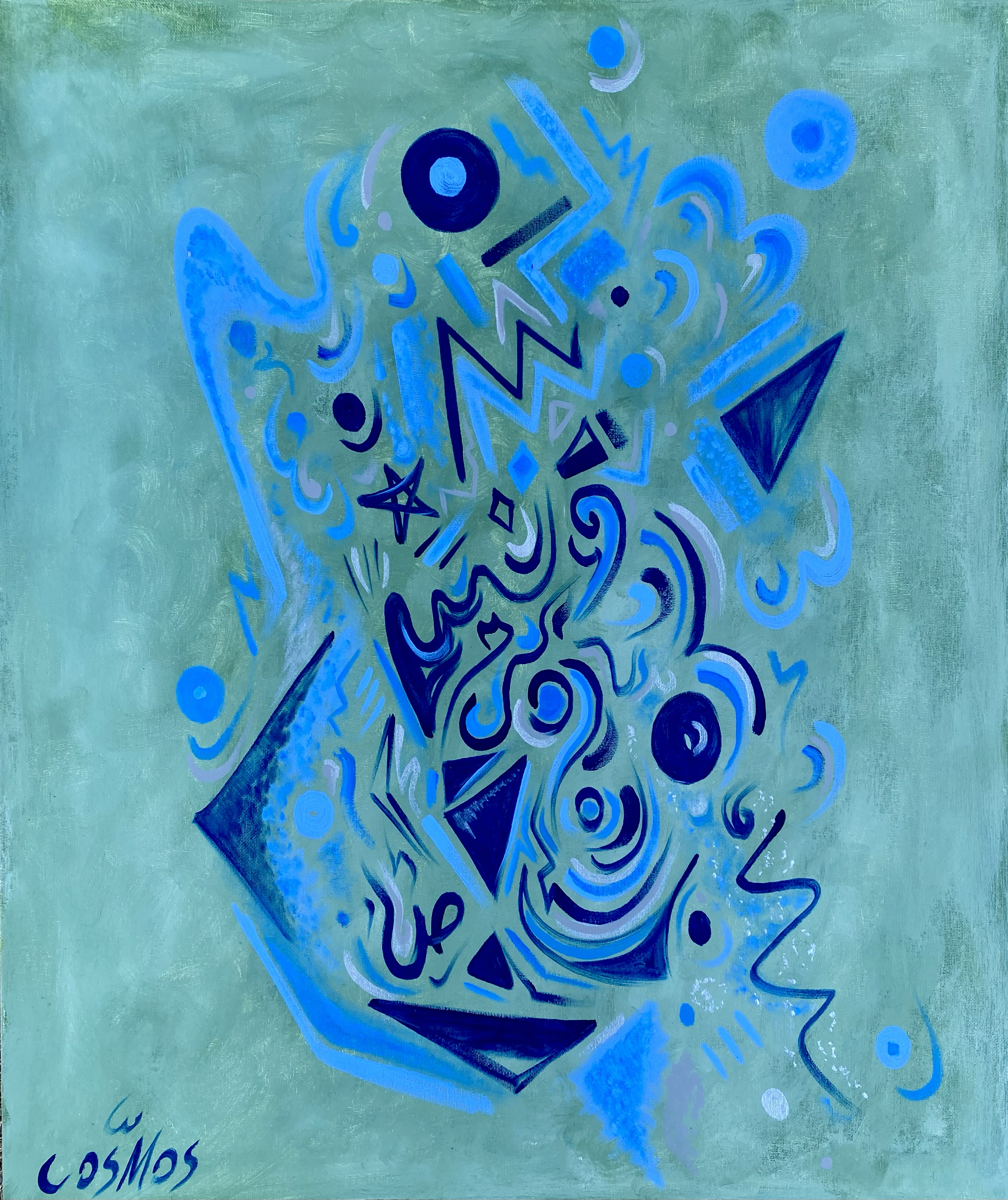 BLUES - Acrylic on canvas panel 20" x 24"