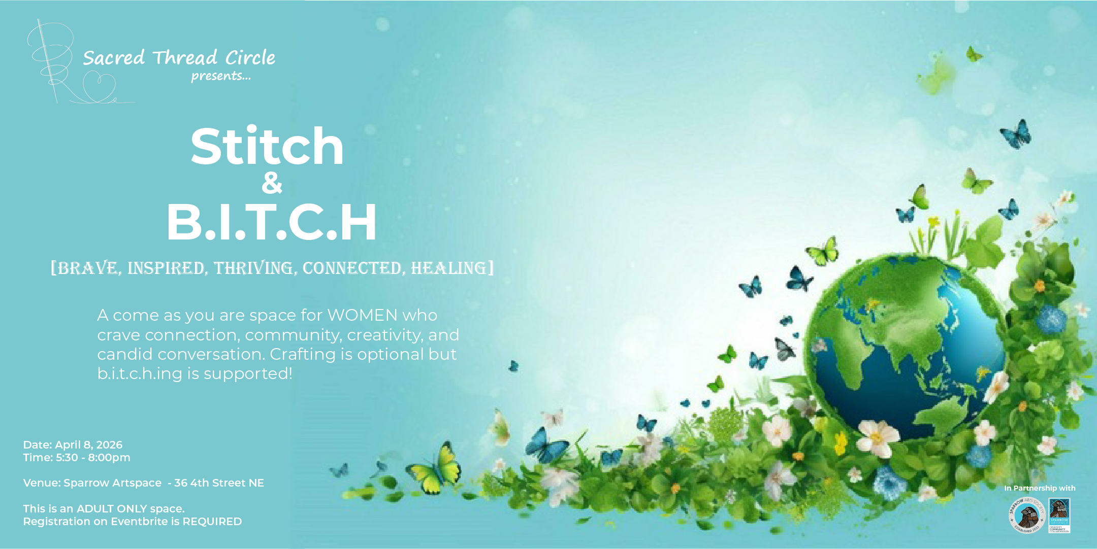 Stitch &amp; B.I.T.C.H (Brave, Inspired, Thriving, Connected, Healing) Circle 