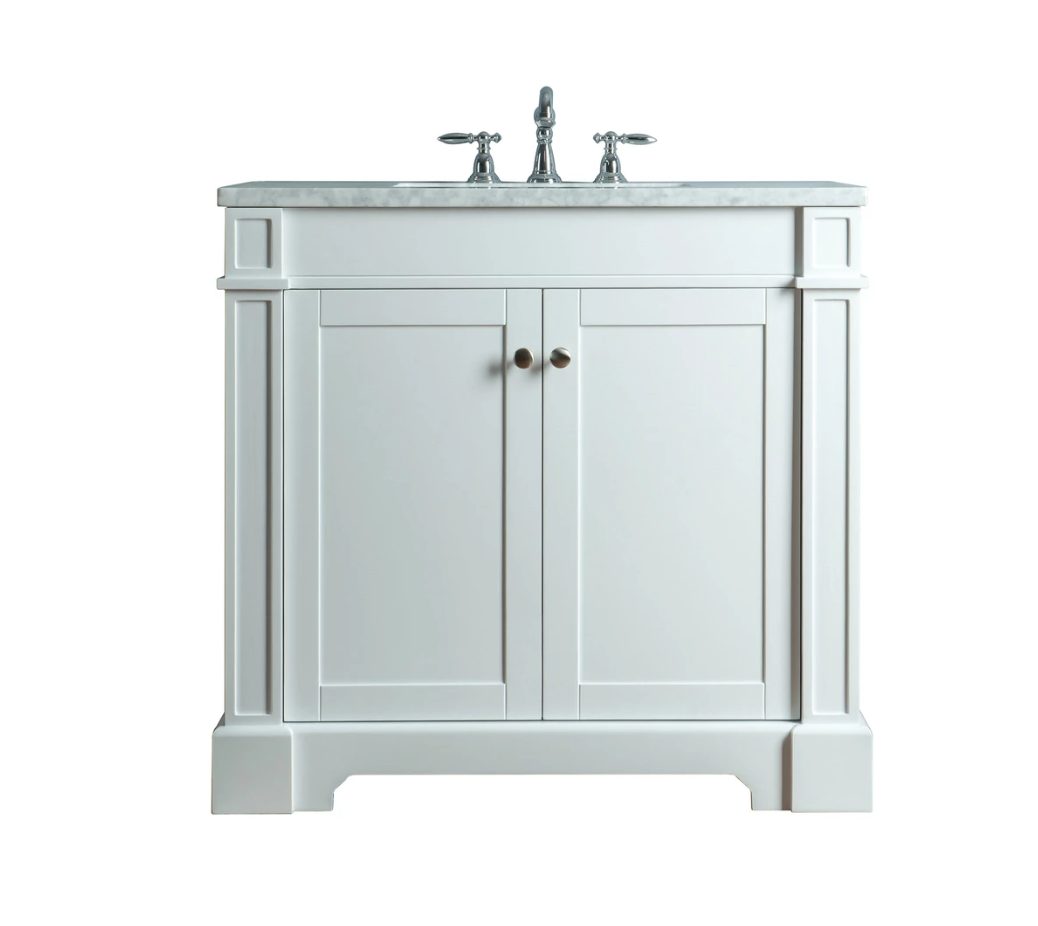 Seine 36 Inches White Single Sink Bathroom Vanity