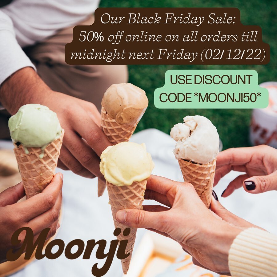 Hello friends, our Black Friday sale is now LIVE! And it&rsquo;s the biggest one we&rsquo;ve done so far&hellip; ! 🤩

If you&rsquo;ve ever been thinking of trying Moonji ice cream and haven&rsquo;t done so yet, now is the time! 🧡 choose from any of