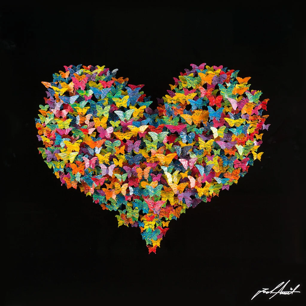 Flying Love (mix), 100x100, Black background, butterflies, heart.jpg