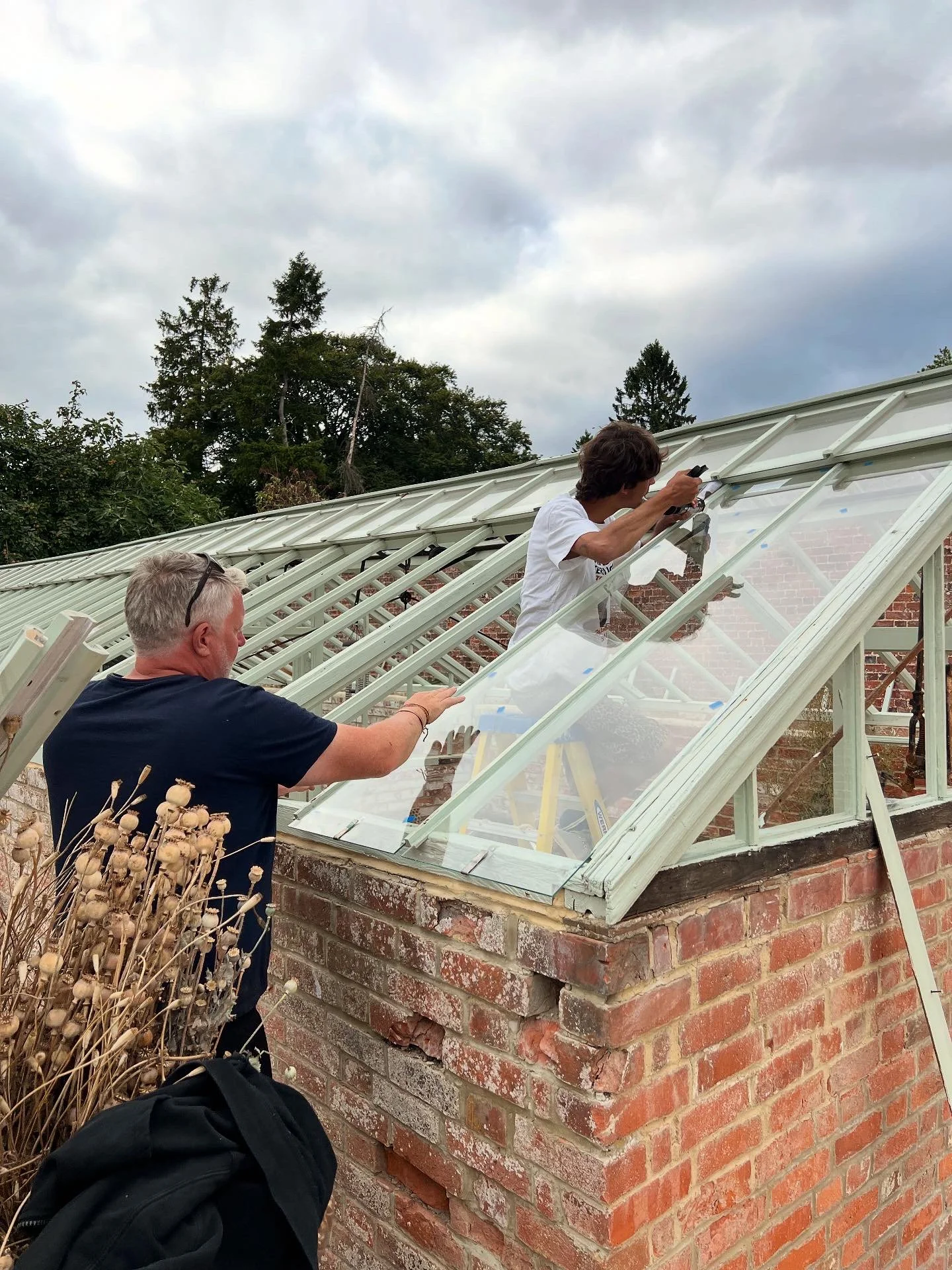 Aug 18, Learning to glaze the greenhouse