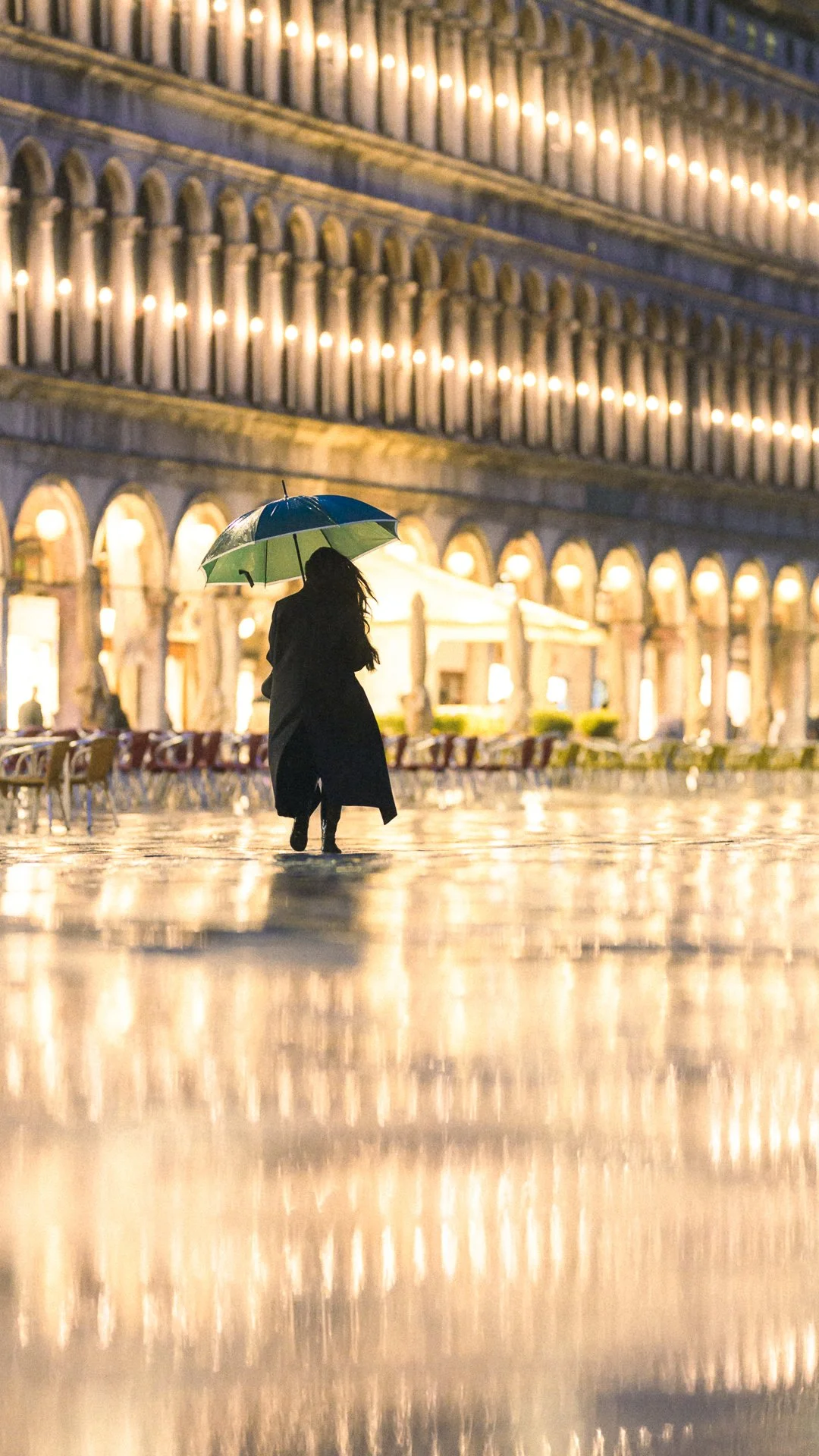 A compilation of umbrella stories in Venice, Italy