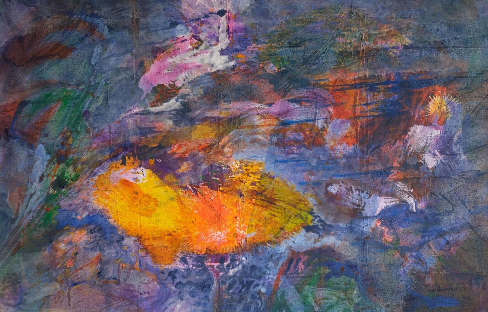 "Selbstportrait mit Seerosen 2 "    100x140 cm