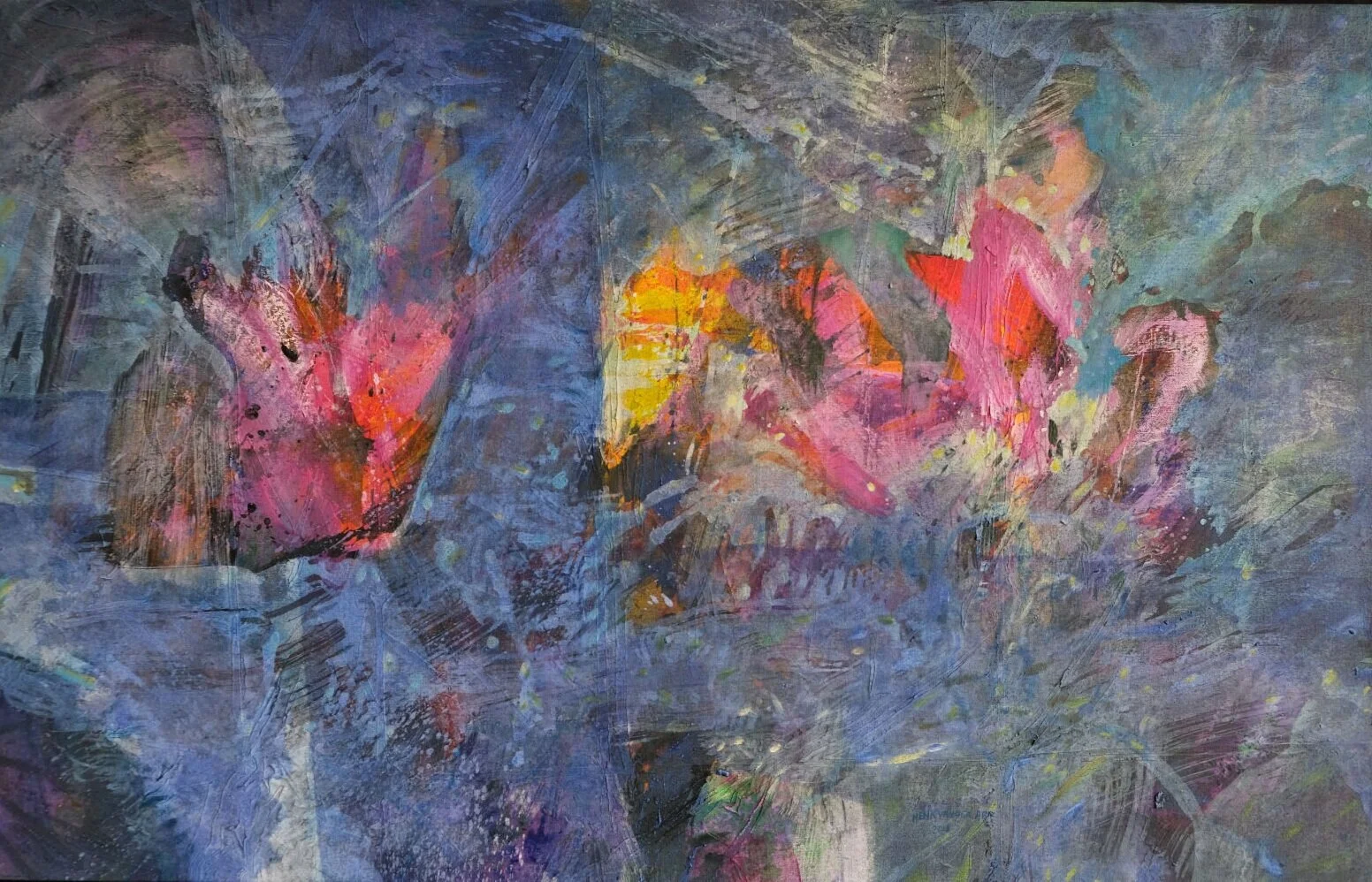 "Selbstportrait mit Seerosen 4 "  
               100x140 cm