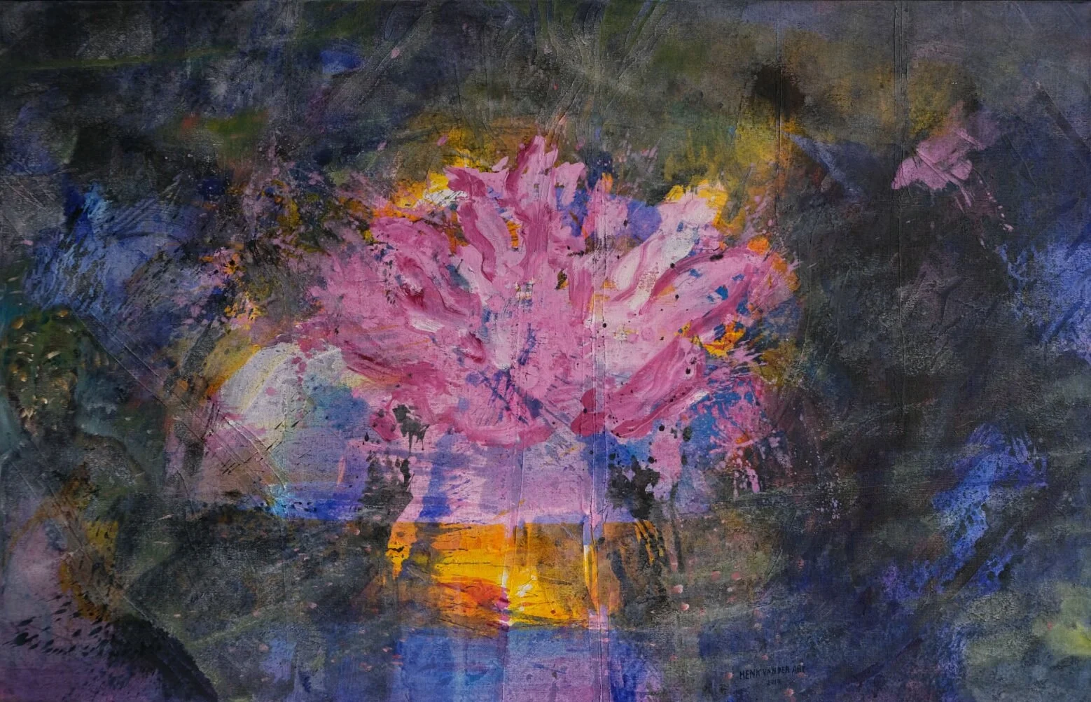 "Selbstportrait mit Seerosen 5" 
             100x140 cm