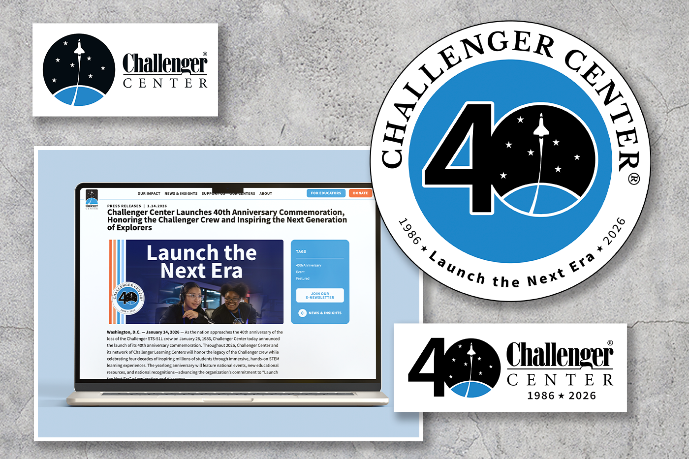 Challenger Center: 40th Anniversary Logo