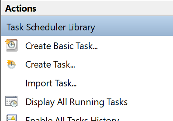 Task Scheduluer Menu