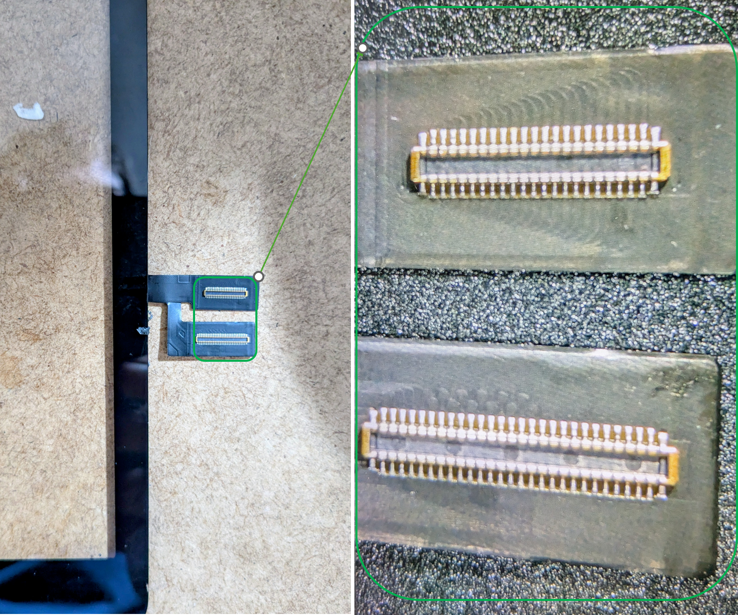 IPAD 7th,8th & 9th Gen Digitizer connector zoom in