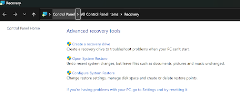 how to setup windows for recovery