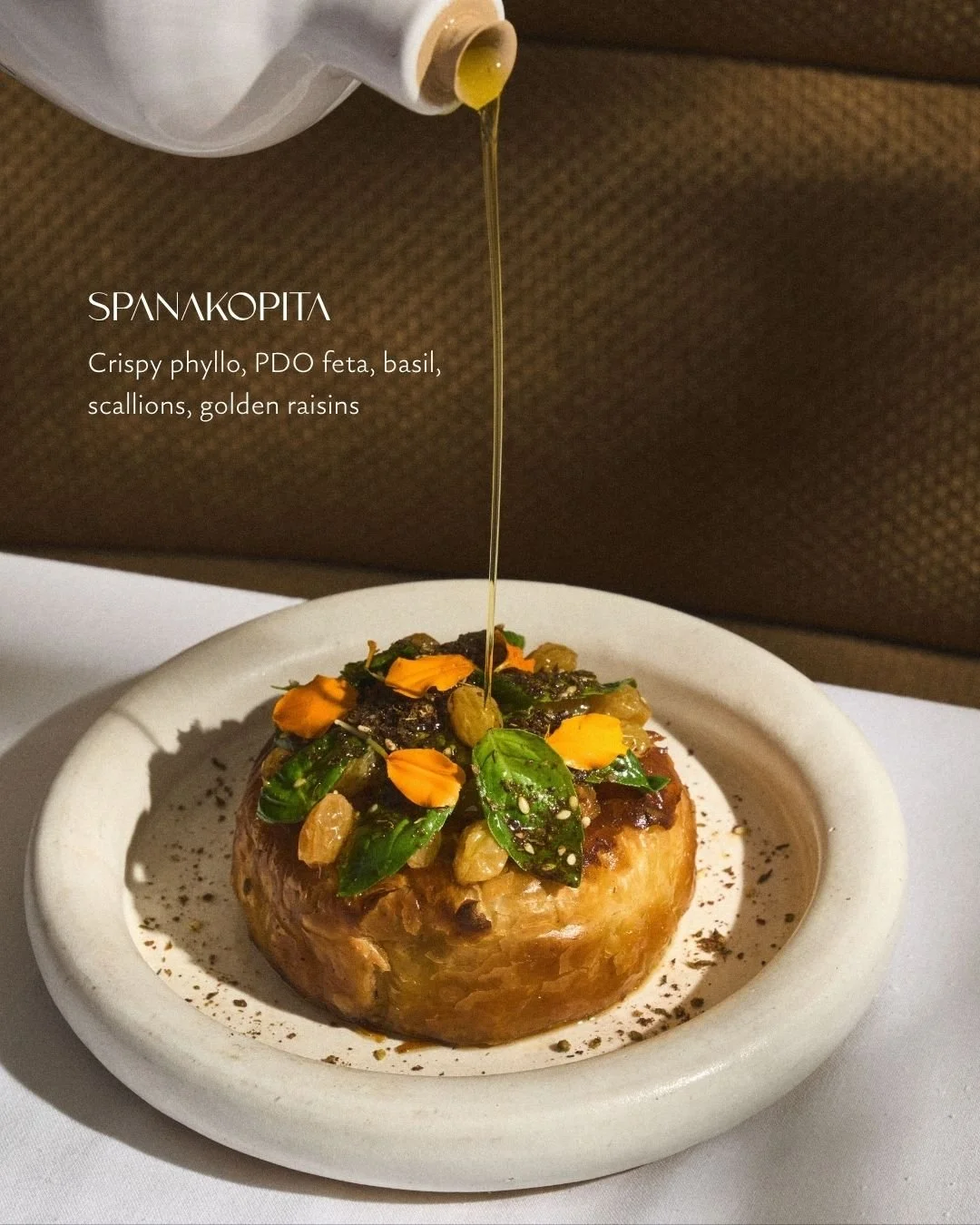 From the Mediterranean to your table. Our Spanakopita brings together crisp phyllo, vibrant herbs, and PDO feta with a subtle touch of golden raisins. Join us and let your evenings unfold at AVA Winter Park. #PAREA
