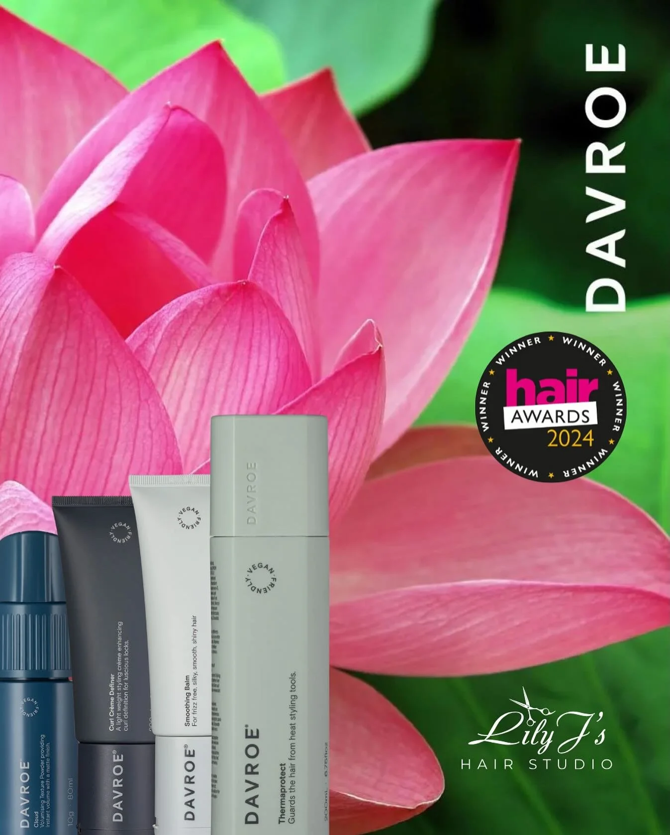 Beautiful Hair, Naturally
At Lily J&rsquo;s, we care about what goes into our products as much as the results they deliver. That&rsquo;s why we&rsquo;ve chosen Davroe &mdash; 100% vegan, cruelty-free, and packed with natural ingredients.
Powerful res