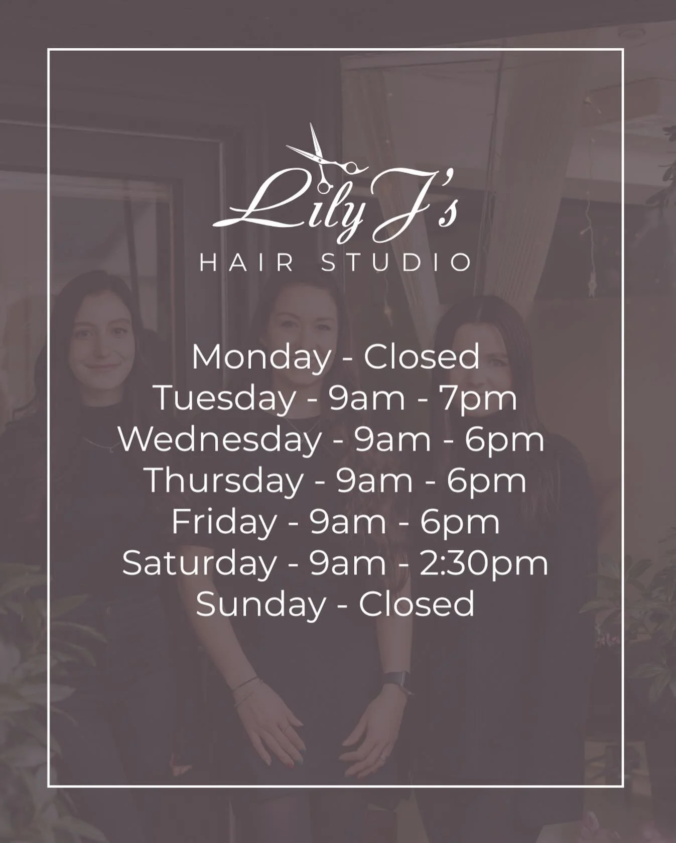 We&rsquo;re Open as Normal

January is a great time to book those regular trims, refresh your colour, or plan a longer-term hair journey.
We&rsquo;re open as usual and looking forward to welcoming you back into the salon after the festive break.
📞 C