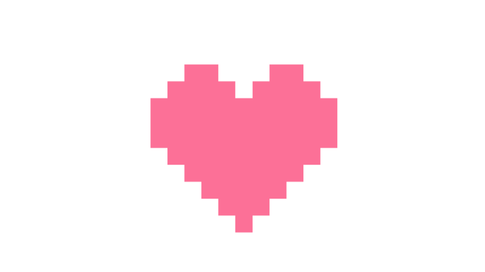 Pink pixelated heart