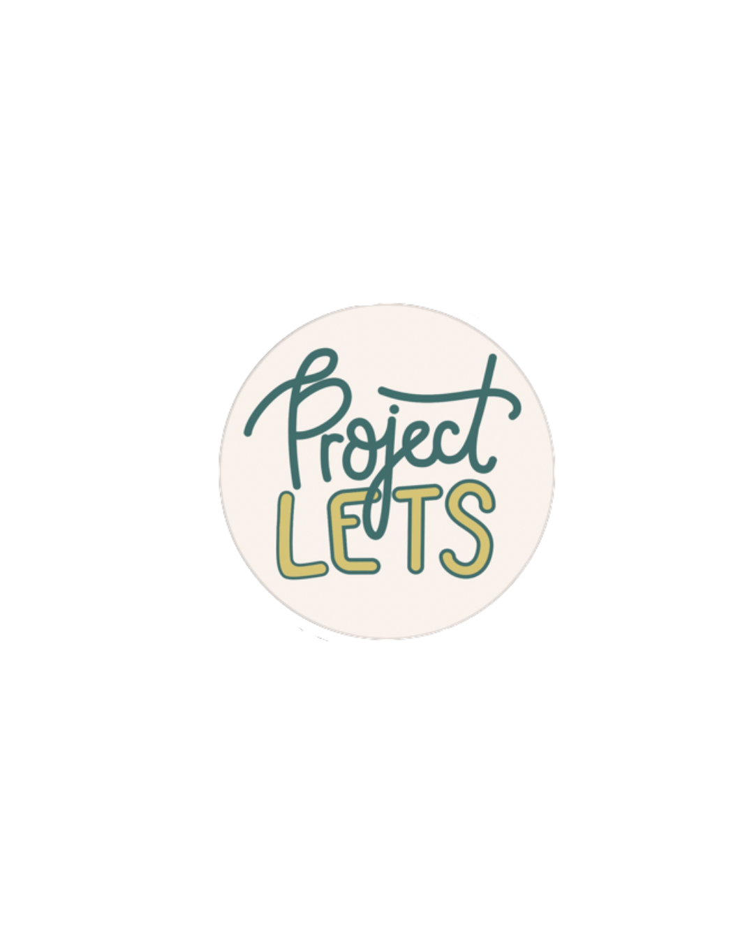 A circular logo with the text 'Project LETS' in handwritten style, green and yellow colors on a white background.