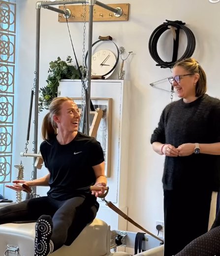 RPI Level IV Caroline Barrington-Ward (Caro) of Kinetic Pilates in London - working with apprentices at Pure Pilates Ilkley.