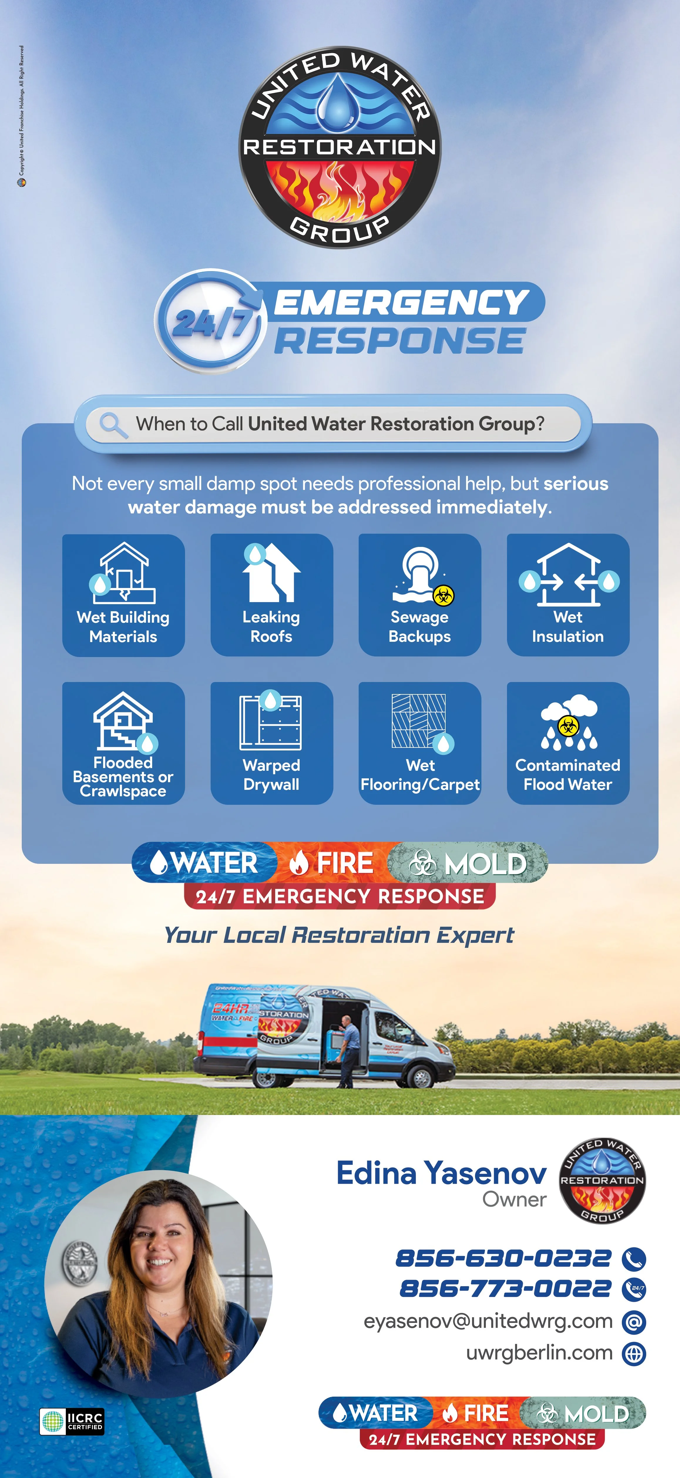 Rack Card with services and Detachable Business Card