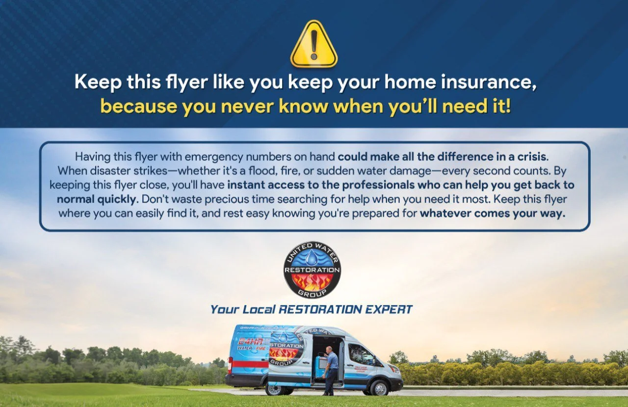 Emergency phone numbers - Half Letter Sized Handout.
