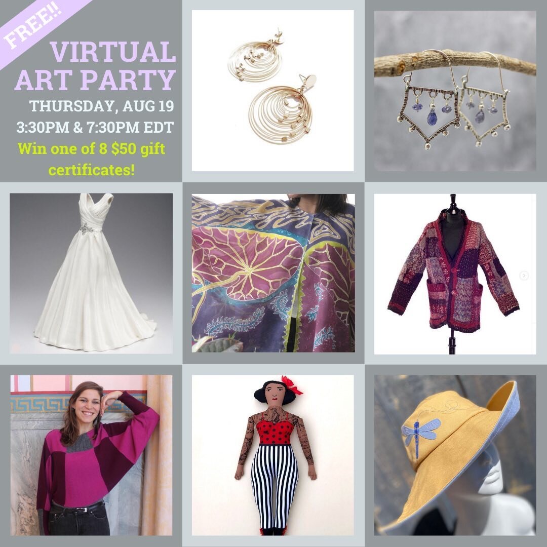 #cloth2clay #artpartycentral #buyhandmade. Join me and 5 other makers for a free virtual art party! Lots of giveaways and so much fun meeting the artists! RSVP for free at art party central.org