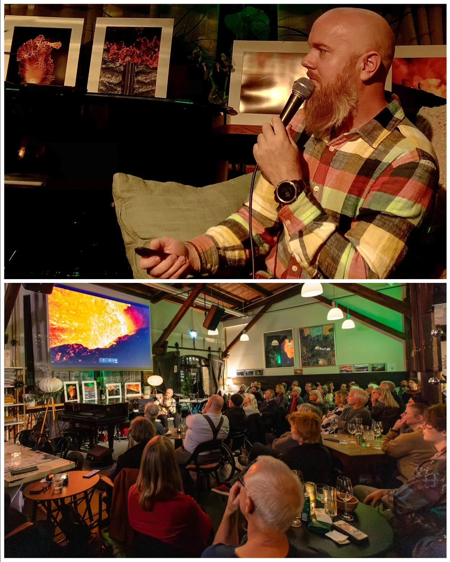 I'm so happy with how the photo exhibition and talk last week turned out! A huge thank you to everyone who showed up! ππ₯
The place was more or less full, with over 120 people in the audience. Including questions, I think I was on stage for a bit l