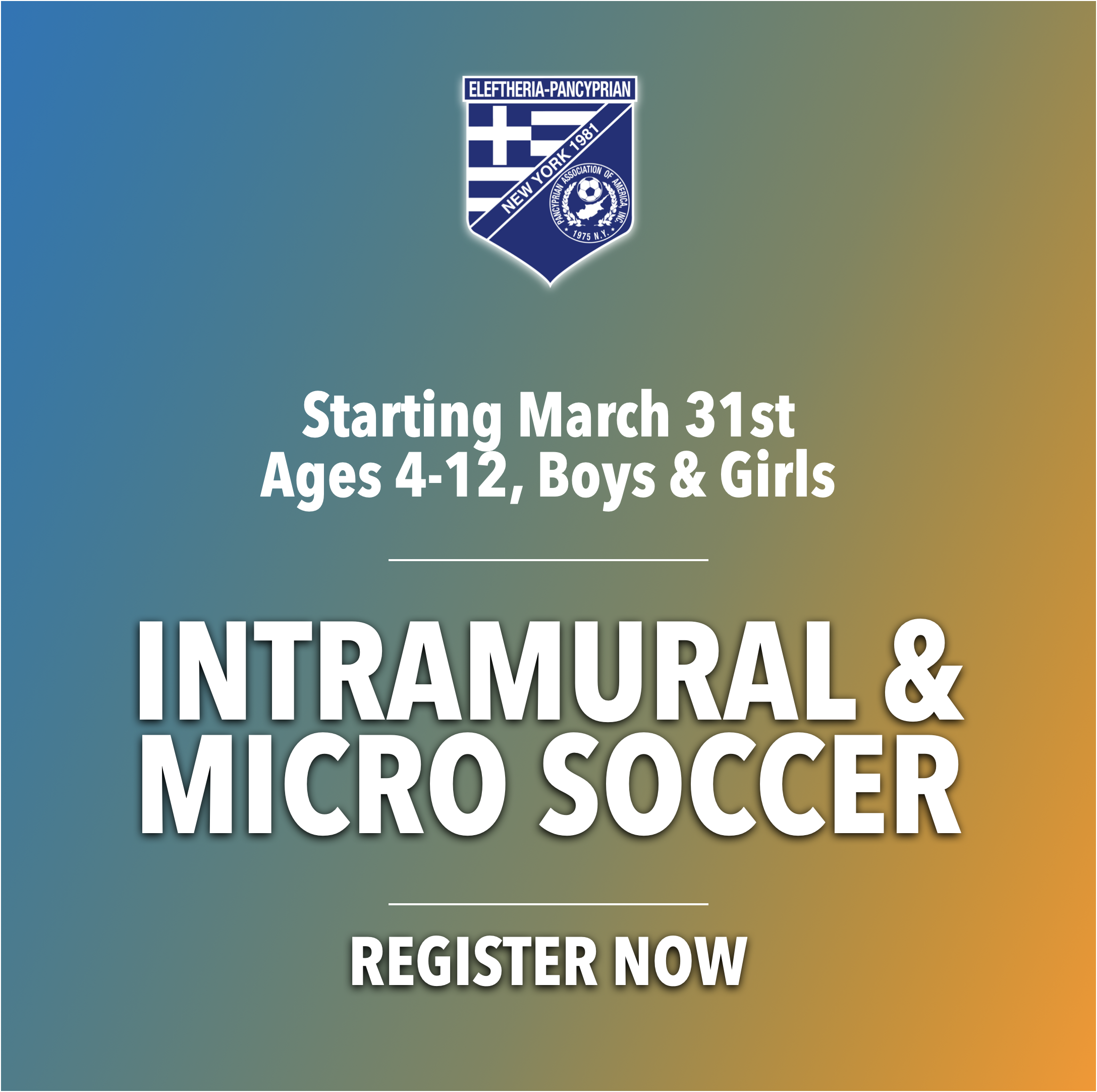 EPSC Intramural and Micro Soccer Starts March 31 — Eleftheria ...