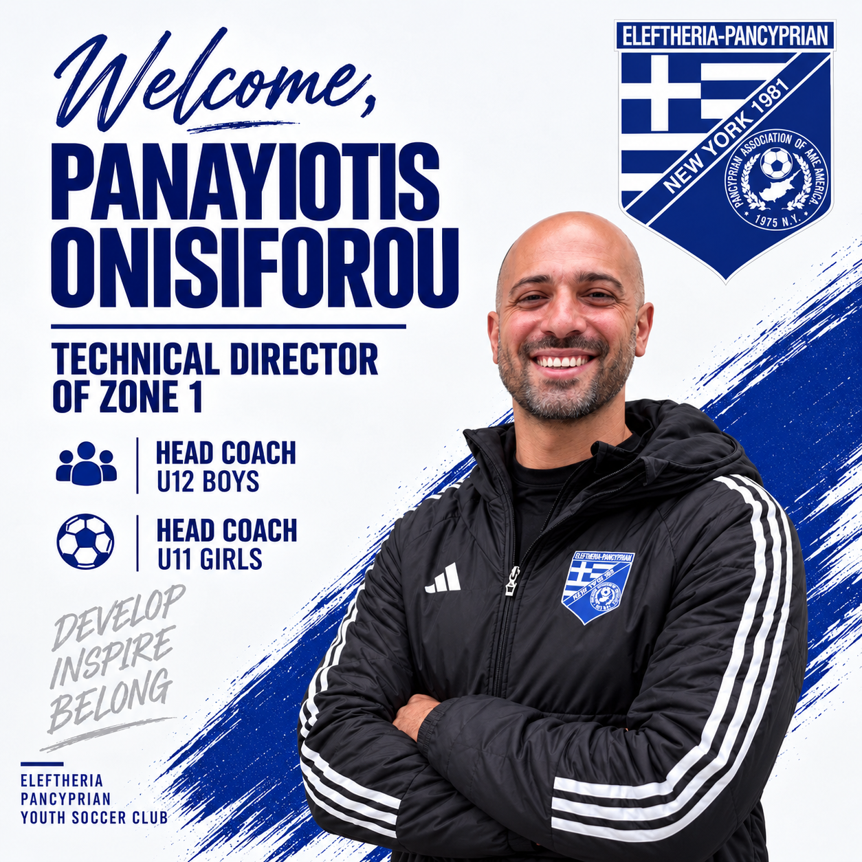 Pano Onisiforou Named Technical Director of Eleftheria Pancyprian Soccer Club