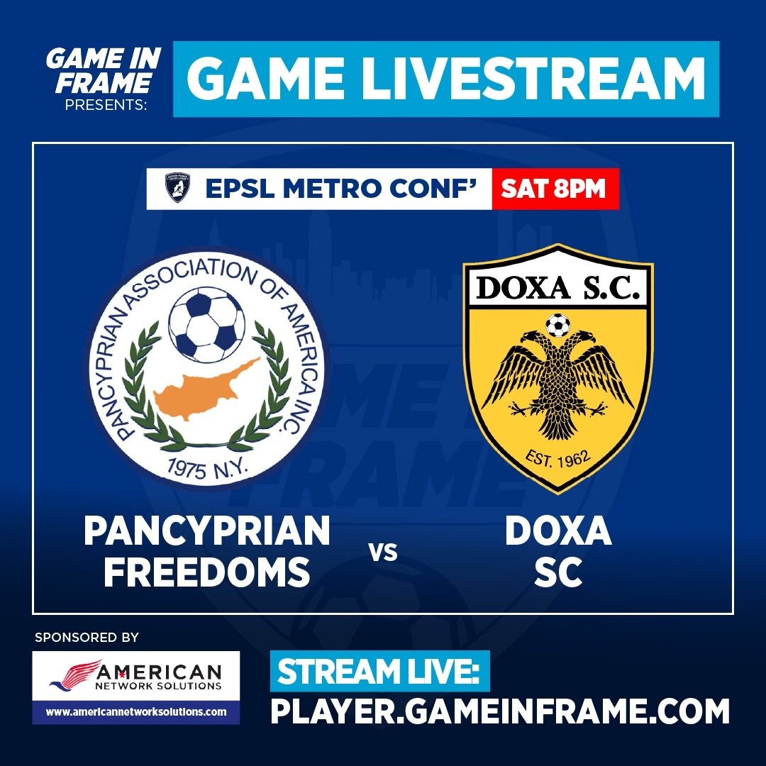 Watch NY Pancyprian Freedoms Play Doxa SC Live — Eleftheria Pancyprian Soccer Club