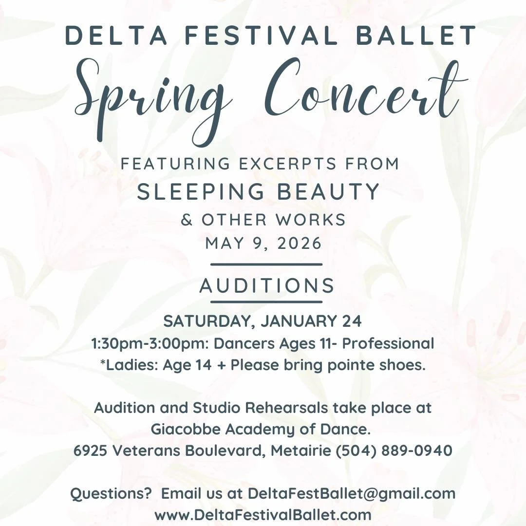 📣Audition Notice!  We are excited to announce open auditions for our Spring Concert. Auditions will be held Saturday, January 24 at 1:30PM at Giacobbe Academy of Dance. Open to all dancers age 11+ We look forward to seeing you there! #dance #dancer 