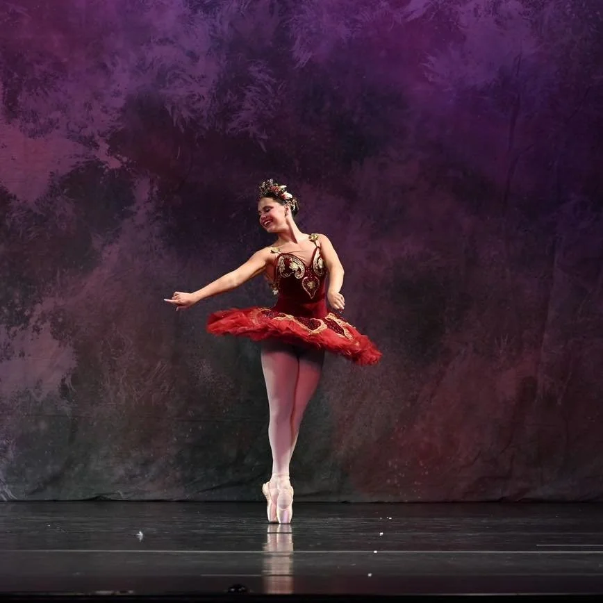In The Sleeping Beauty, the Fairy of the Golden Vine (Finger Fairy) bestows passion to Aurora. Congratulations to Lyla on her passionate performance! &hearts;️⚡️

We can&rsquo;t wait to watch her shine at Dance Masters Nationals this summer represent