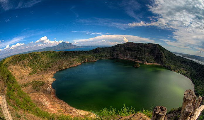 TAAL VOLCANO, PHILIPPINES - The worlds smallest active volcano. It featured a green lake, inside a blue lake, inside an island surrounded by the ocean.
