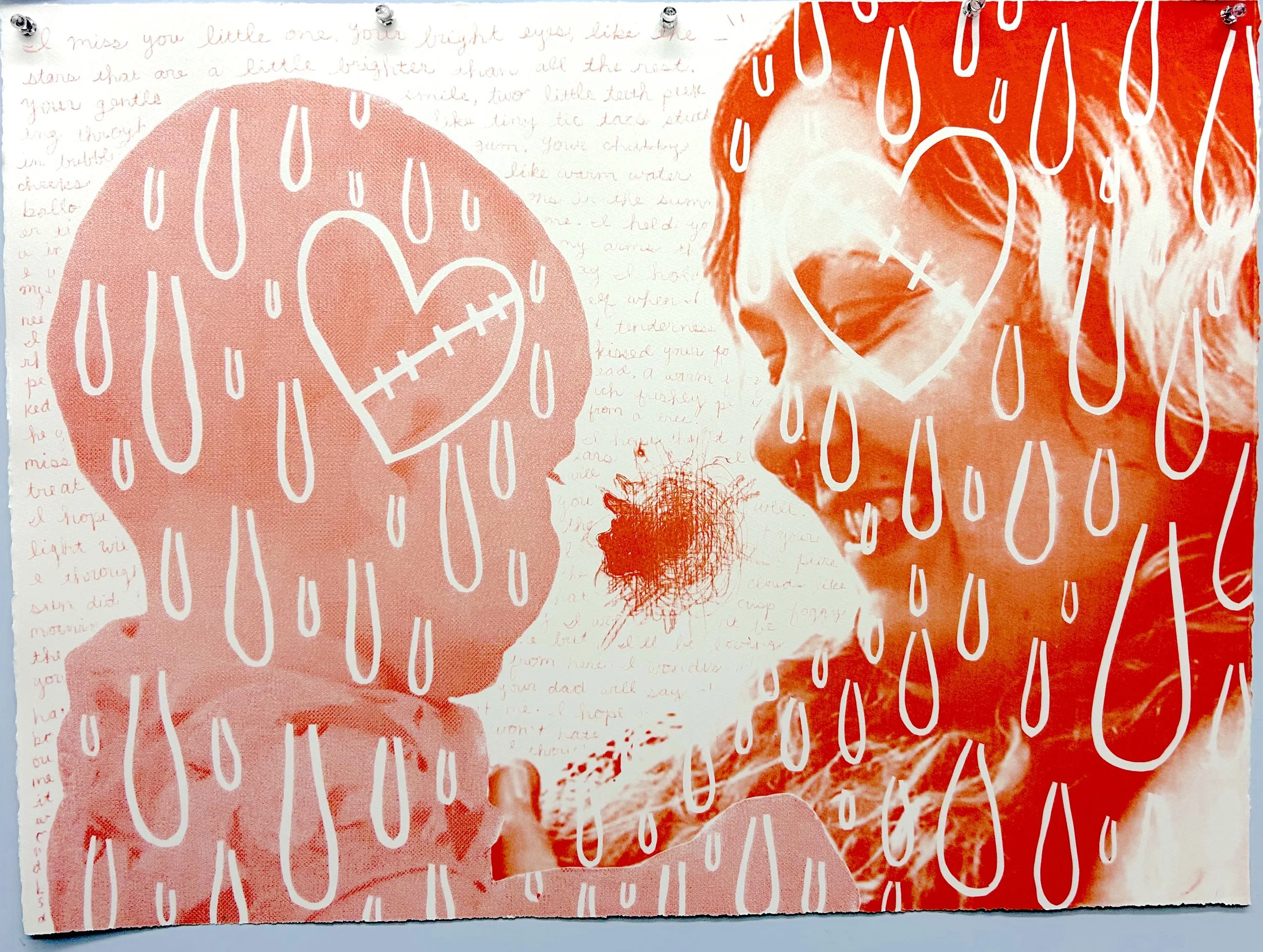 "Miss You Little One" 
In Collaboration with Ulises Ramos at the Tamarind Institute in Albuquerque, NM.