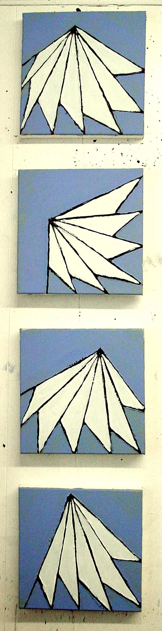 White Birds, acrylic on canvas, 2006, each piece 12" x 12"
