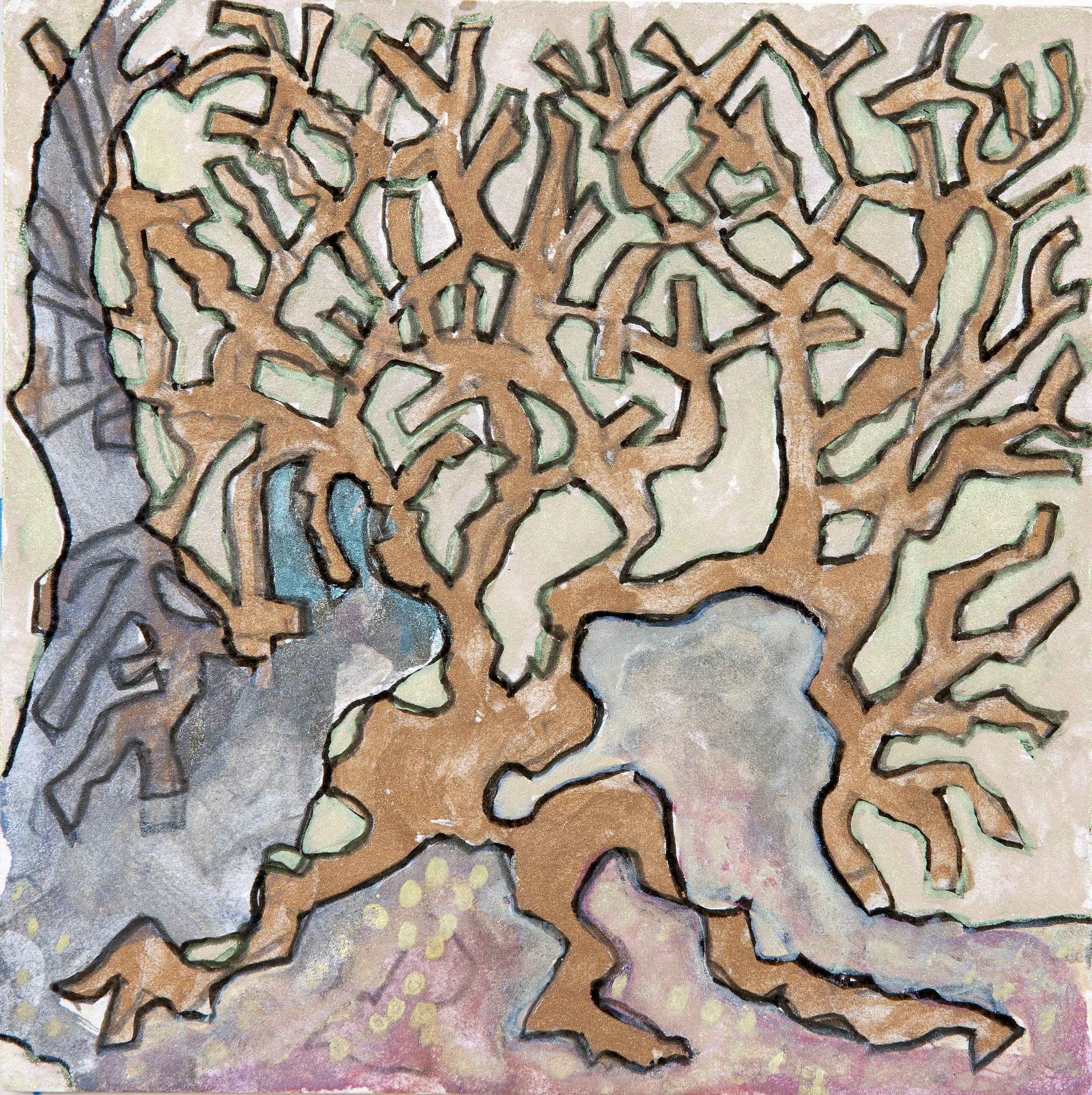 iridescent watercolor, 5.5" x 5.5", 2026