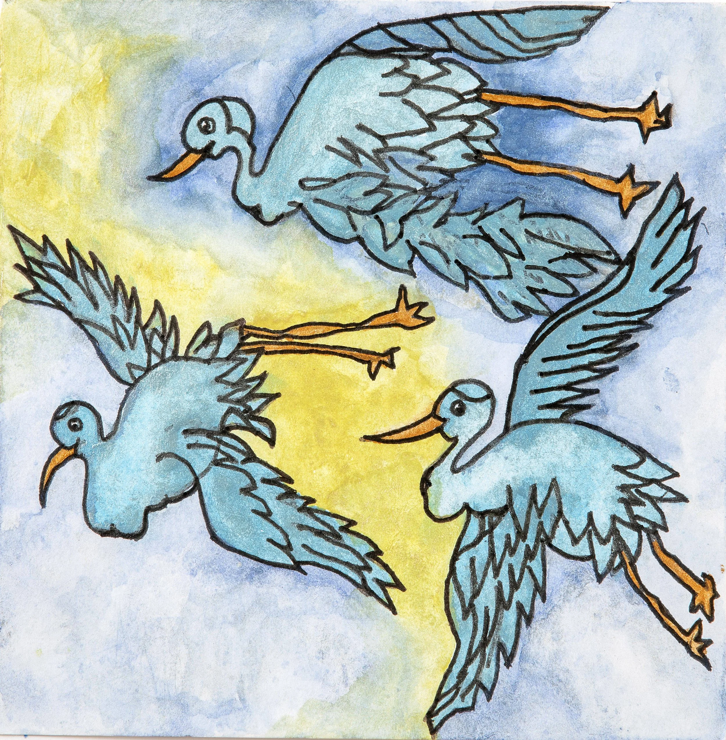 iridescent watercolor, 5.5" x 5.5", 2026