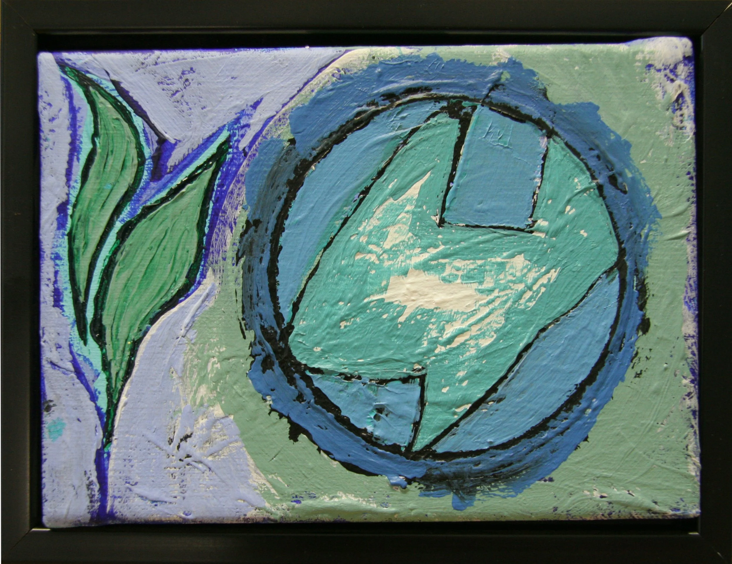 Moon Doggie, acrylic on canvas, 4" x 6", 2007