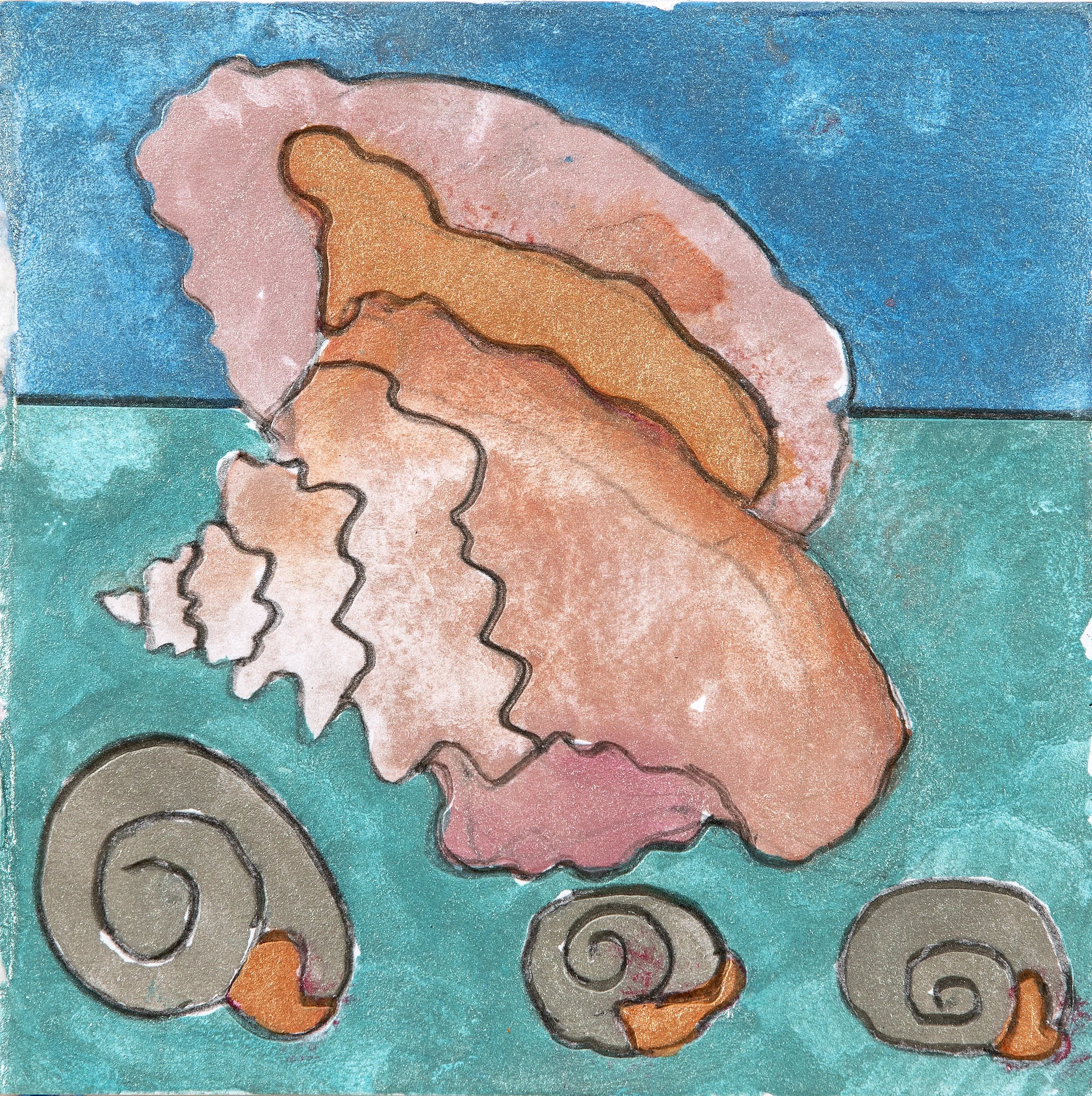 iridescent watercolor, 5.5" x 5.5", 2026