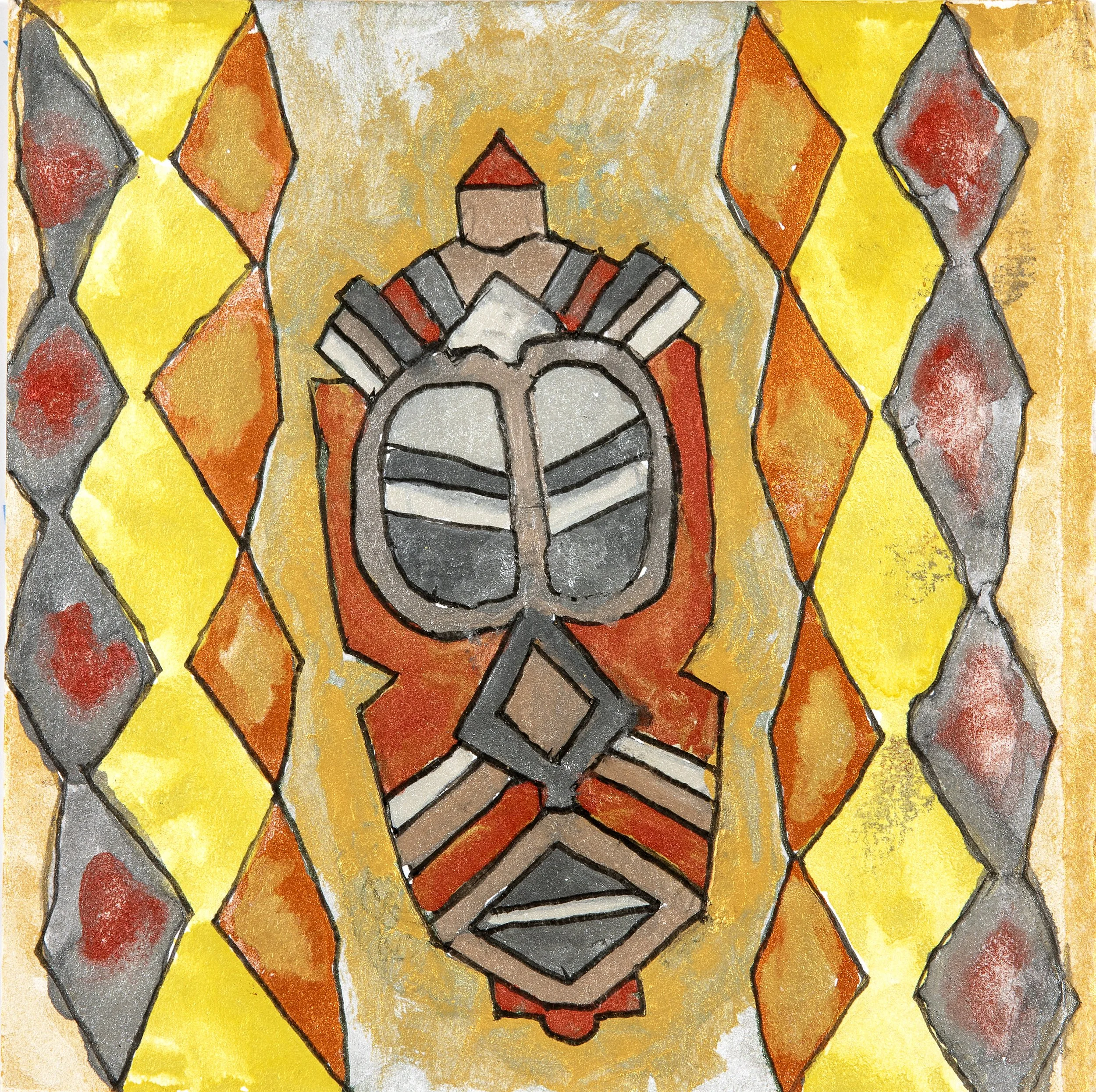 iridescent watercolor, 5.5" x 5.5", 2026